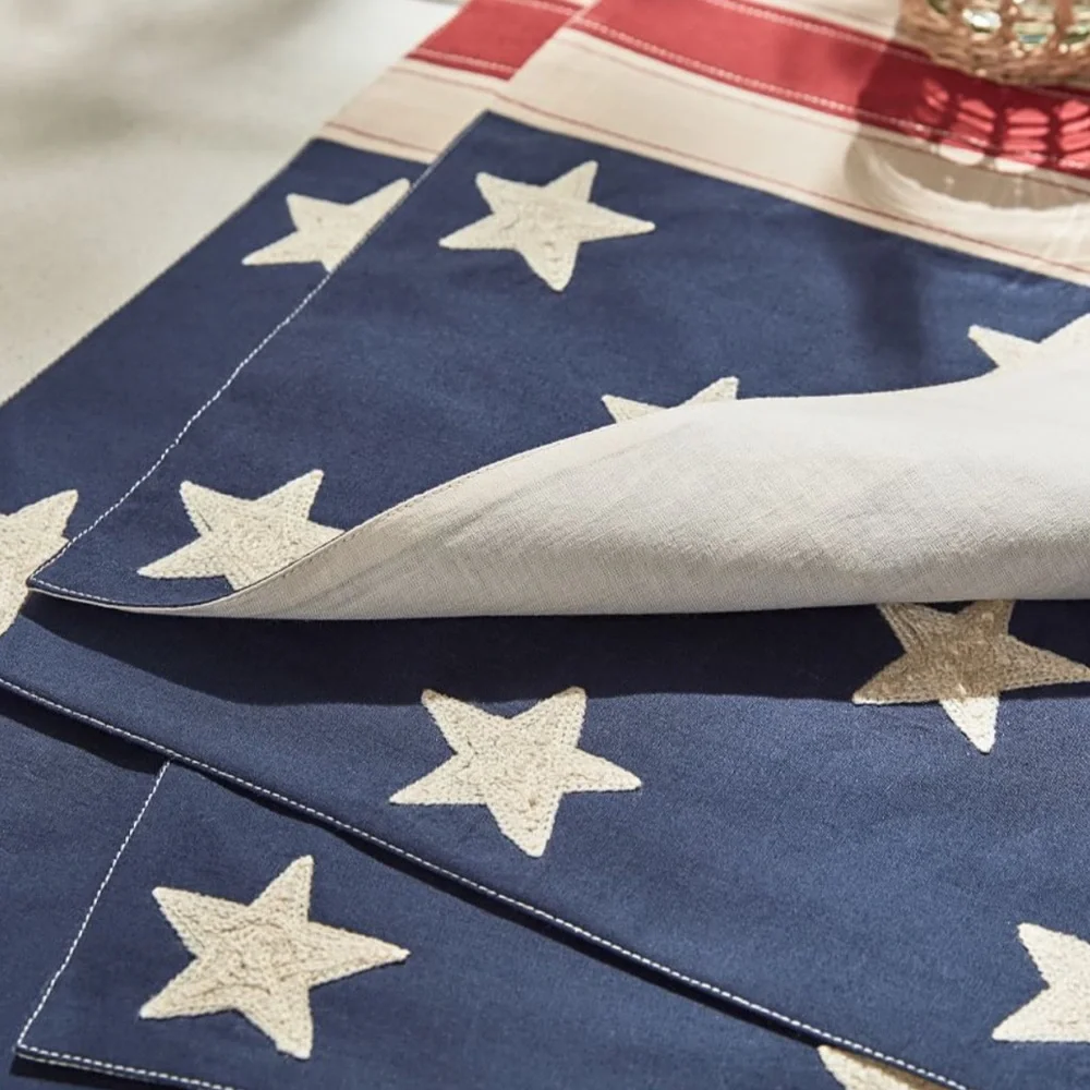🇺🇸Pottery Barn🇺🇸 American Flag Cotton Placemats-Set of 6 - Picture 3 of 10